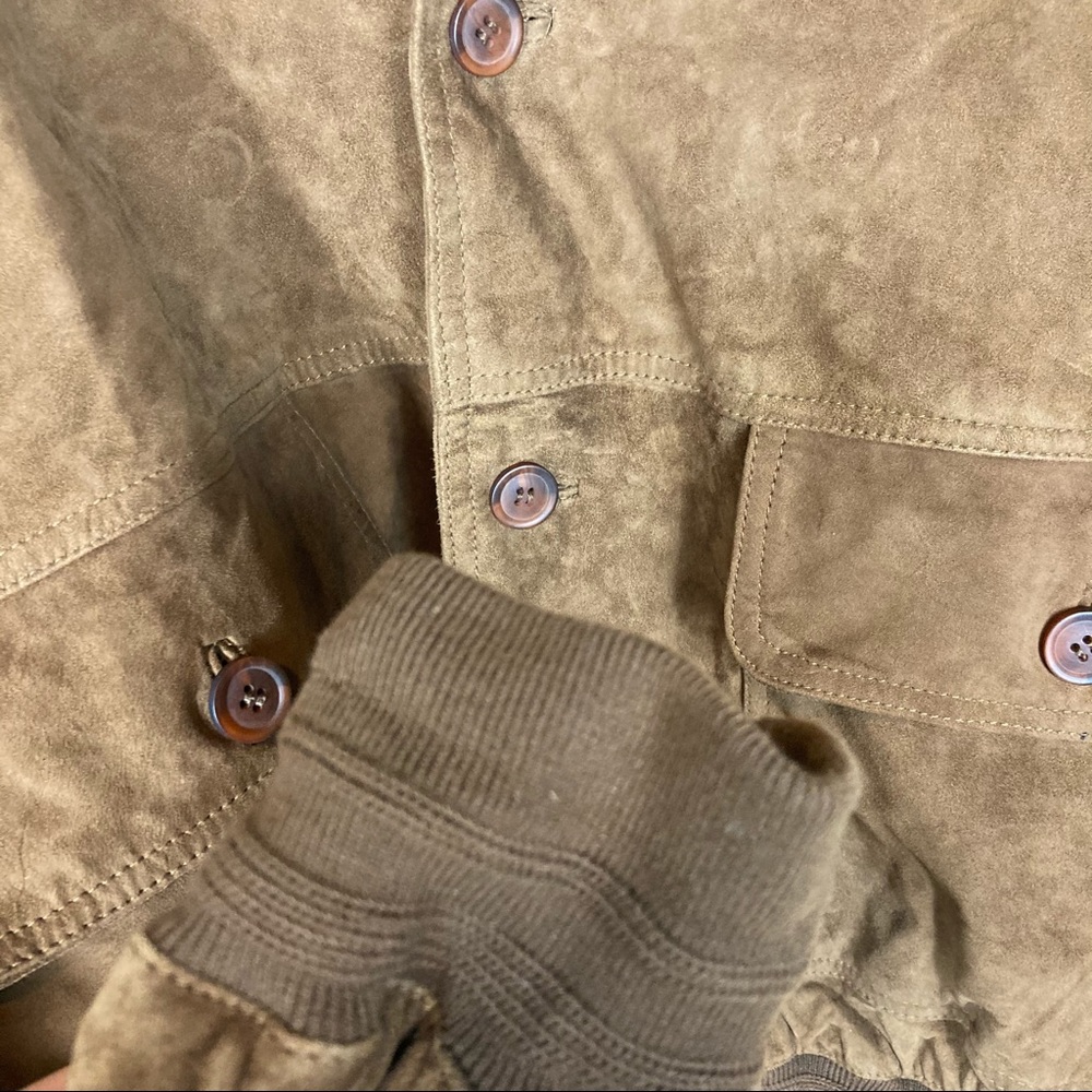 Vera Pelle Genuine Leather Suede Bomber Jacket - Picture 6 of 10